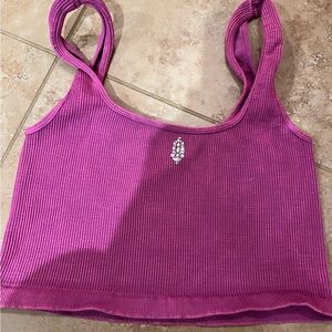 🧸2/$30🧸 Pink Ribbed Tank Top with Embellishment